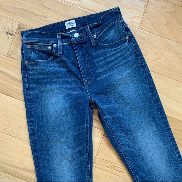J. Crew Billie Jeans Demi Boot Crop Raw Hem High Rise Stretch Denim Straight 27 - Picture 3 of 11